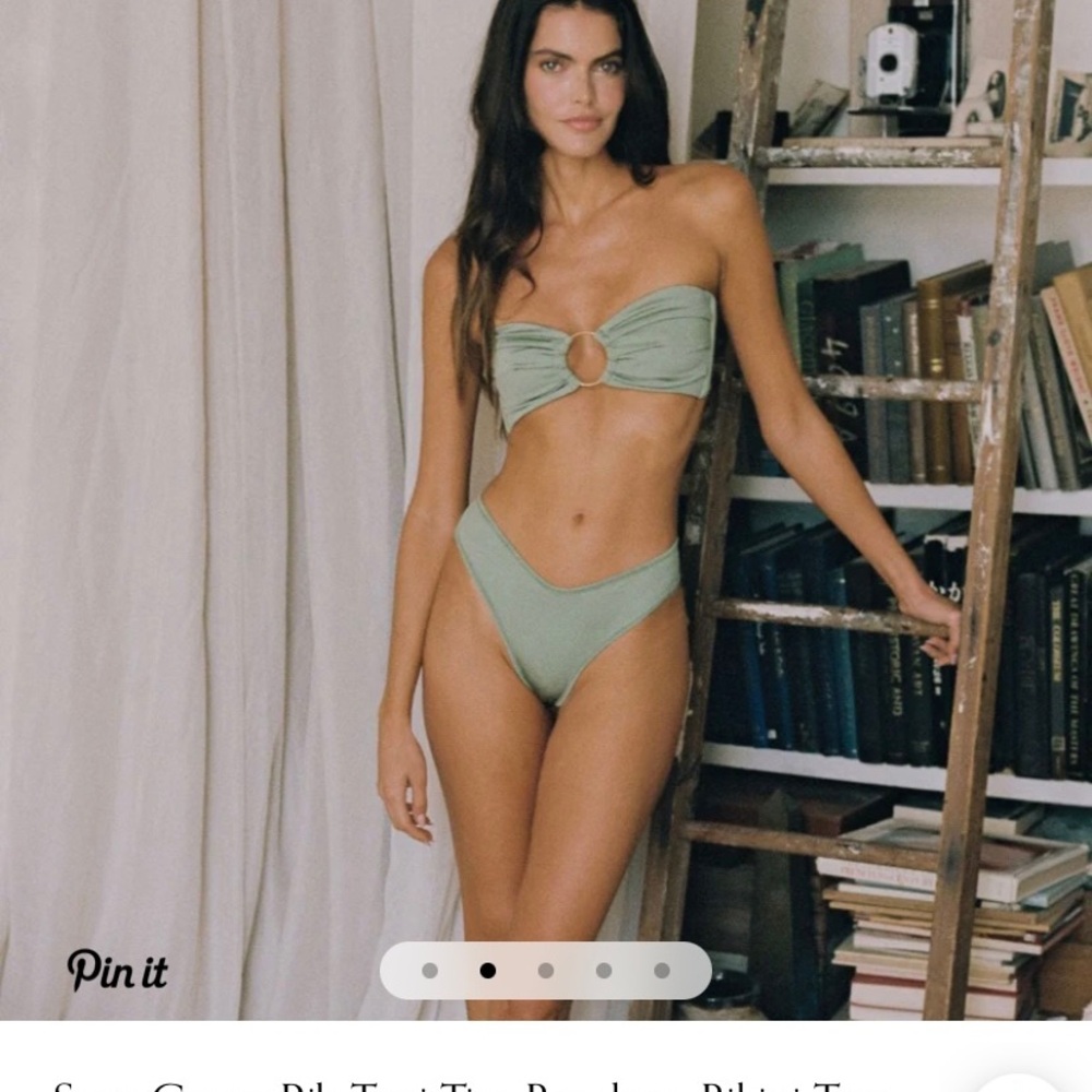Green Bandeau Bikini Set